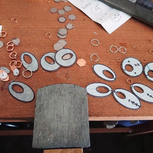 Metal smithing journey, work in progress earrings